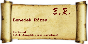 Benedek Rózsa névjegykártya