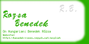 rozsa benedek business card